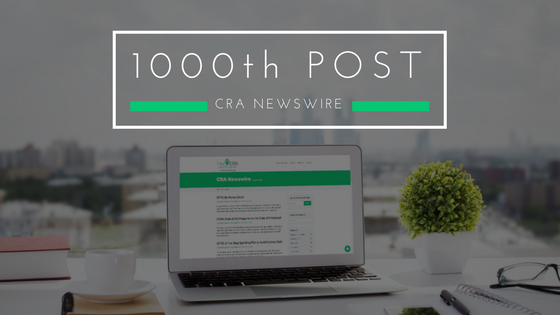 Celebrating our 1000th CRA Newswire Post